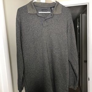 Vintage hipster look. George long sleeve polo.